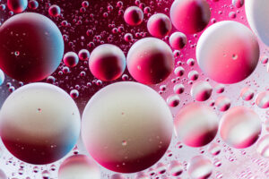 Abstract pink and red water bubbles