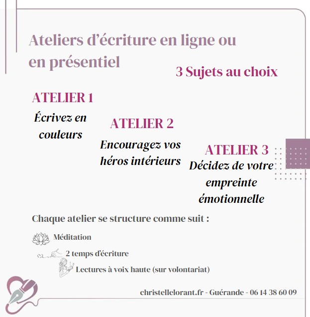 Atelier d'écriture à offrir